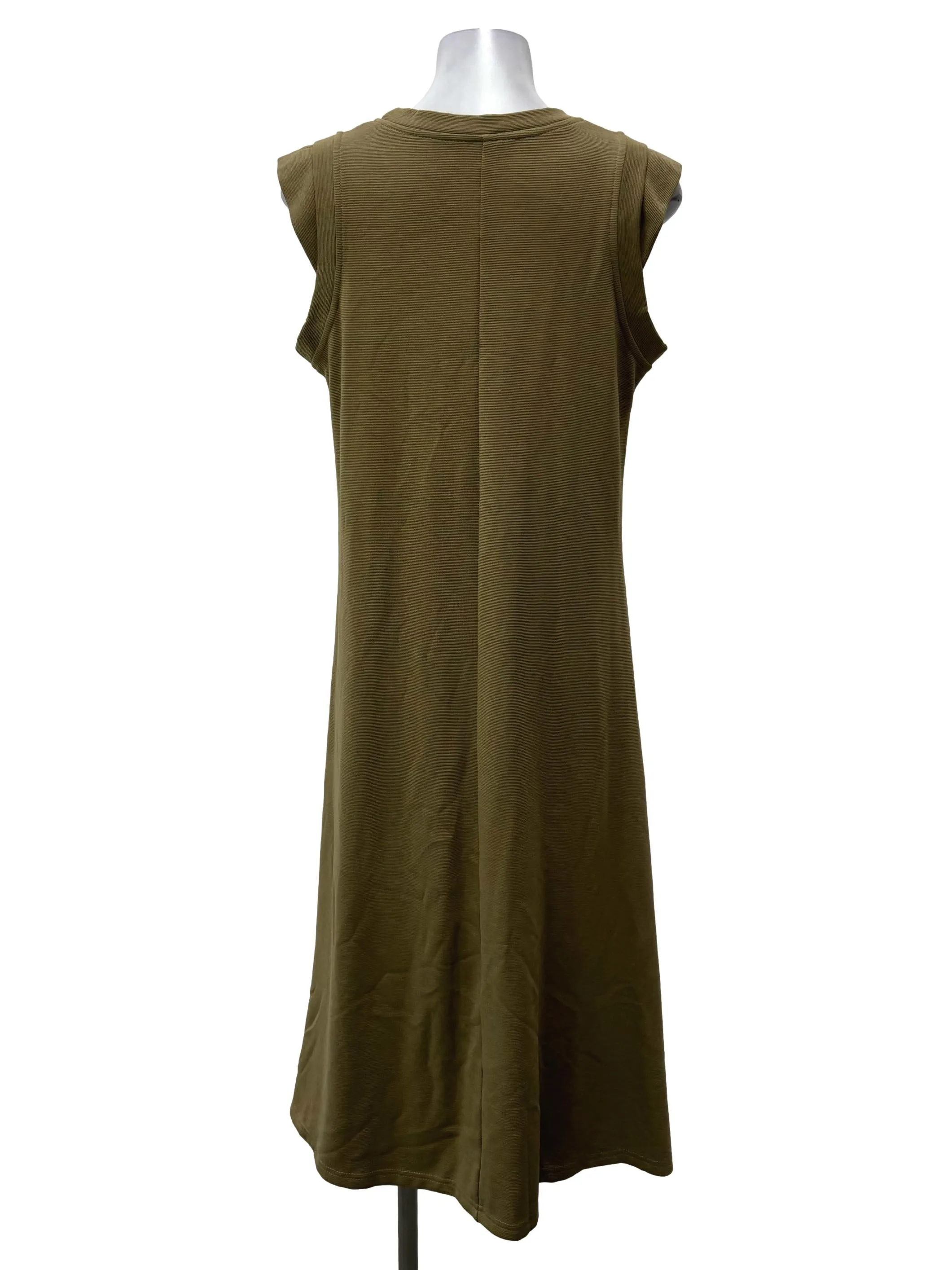Green Sleeveless Flare Dress
