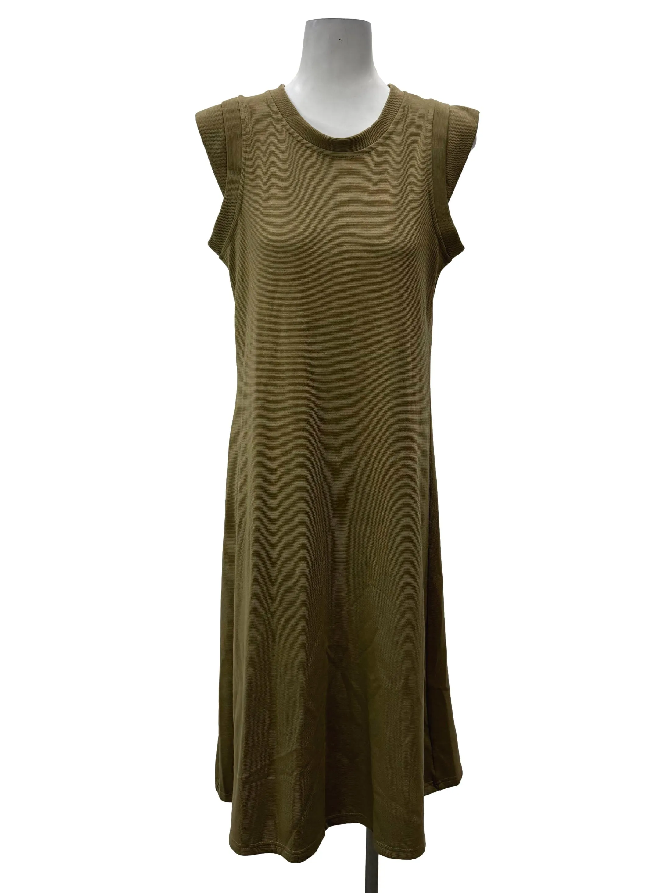 Green Sleeveless Flare Dress