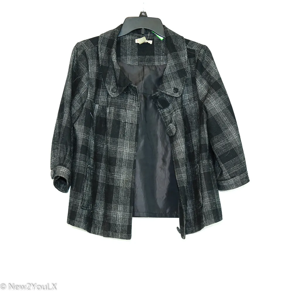 Grey & Black Plaid Blazer (Forever)