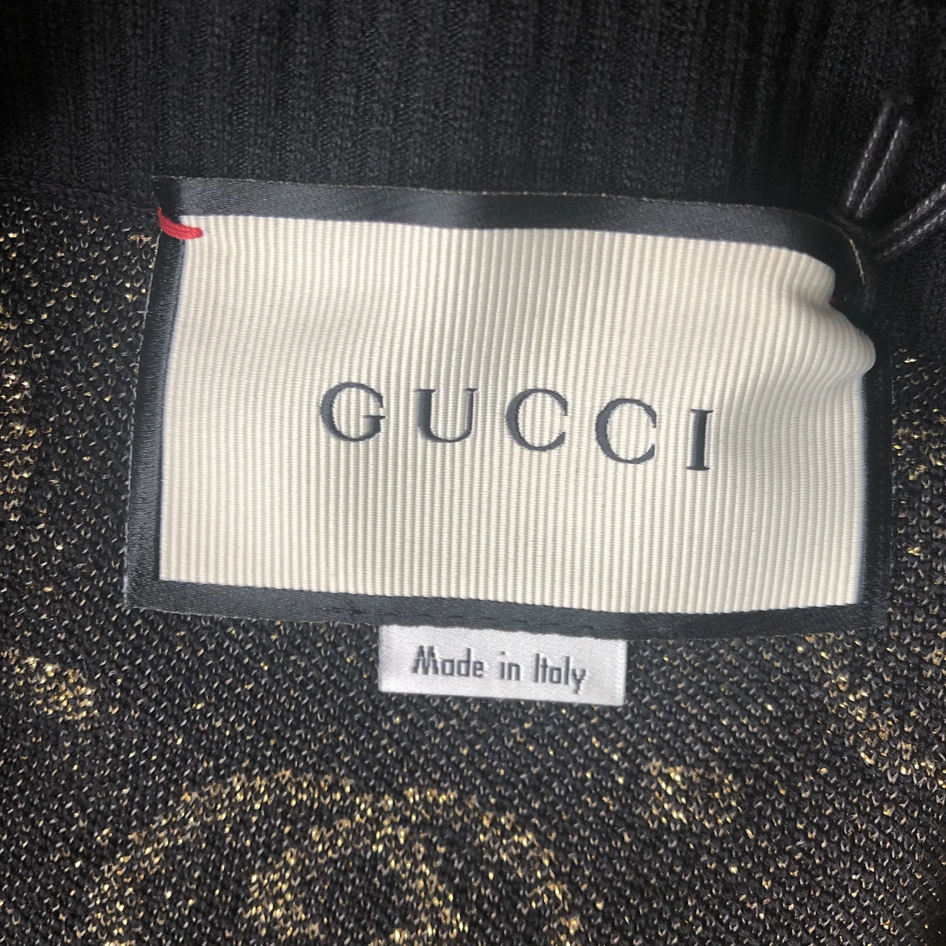 Gucci A Line Skirt in Black with Gold Lamé