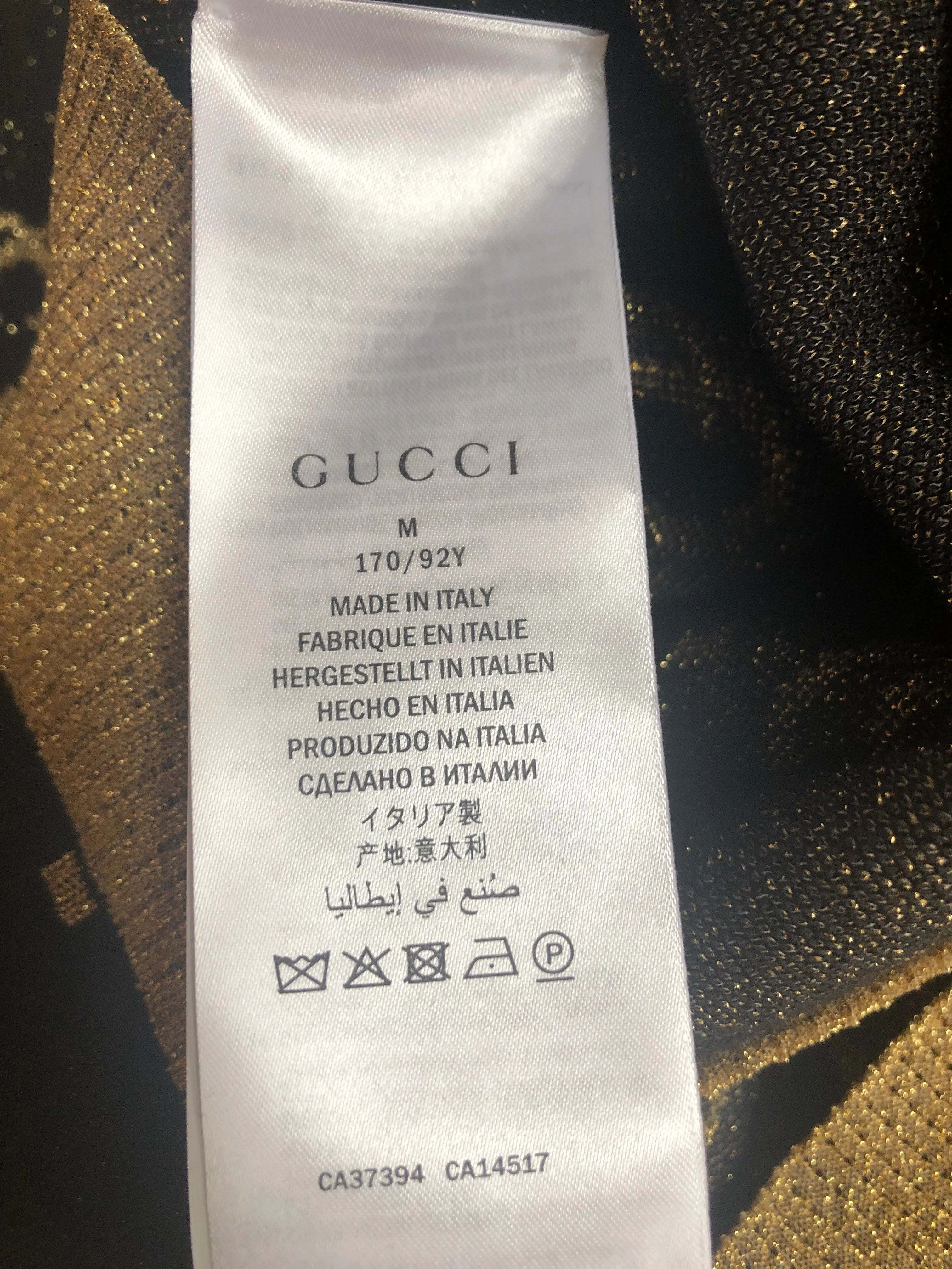 Gucci A Line Skirt in Black with Gold Lamé