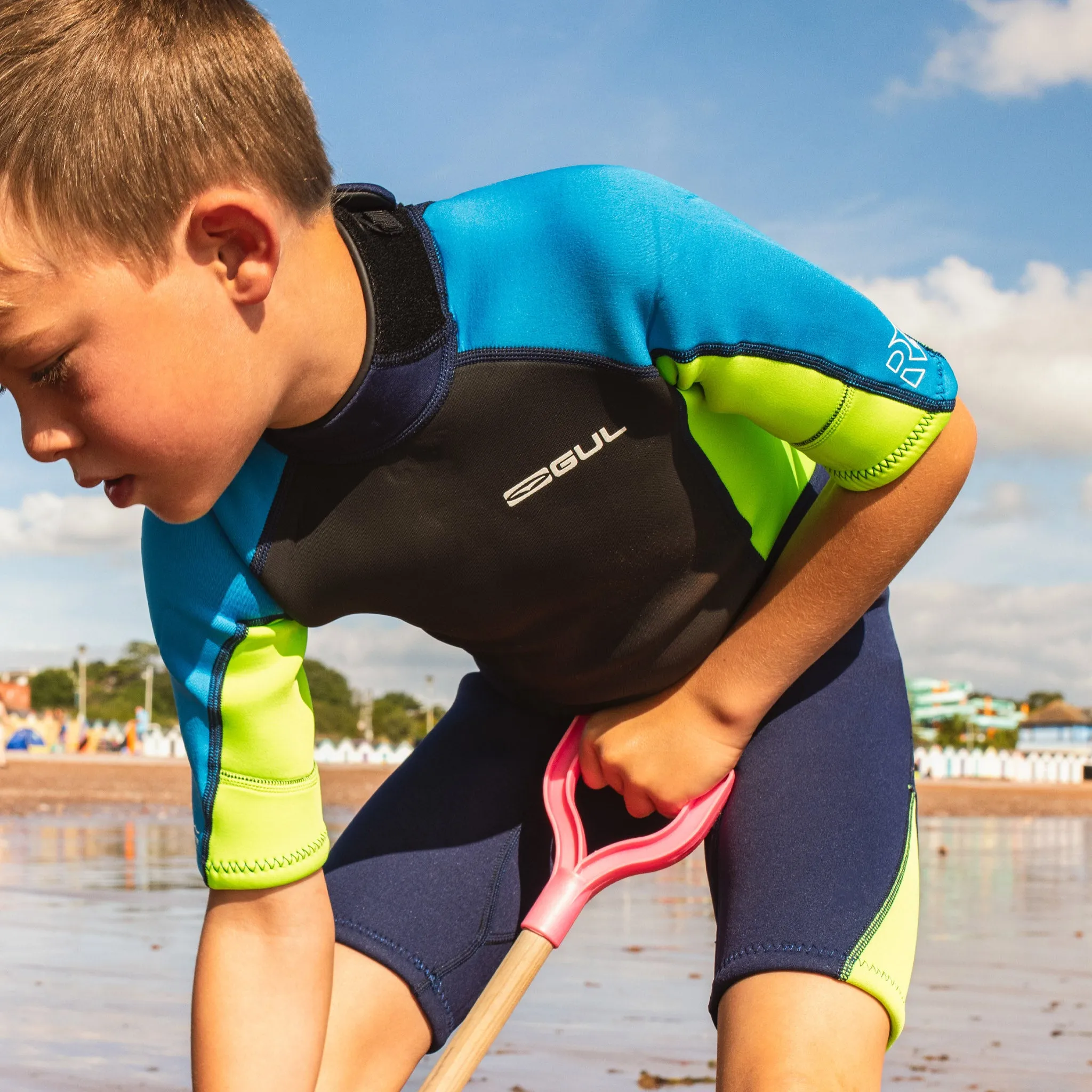 Gul Response 3/2mm Junior Shortie Wetsuit - Navy Lime
