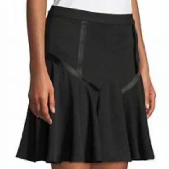 Halston Heritage Tape Detail Flounce A-Line Skirt