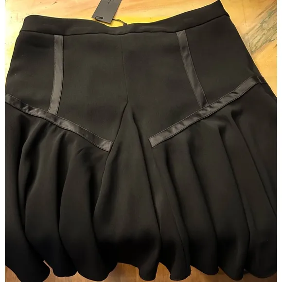 Halston Heritage Tape Detail Flounce A-Line Skirt