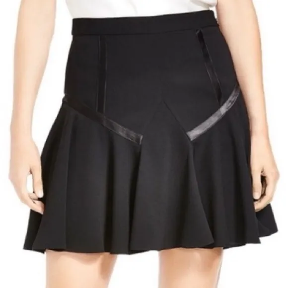 Halston Heritage Tape Detail Flounce A-Line Skirt