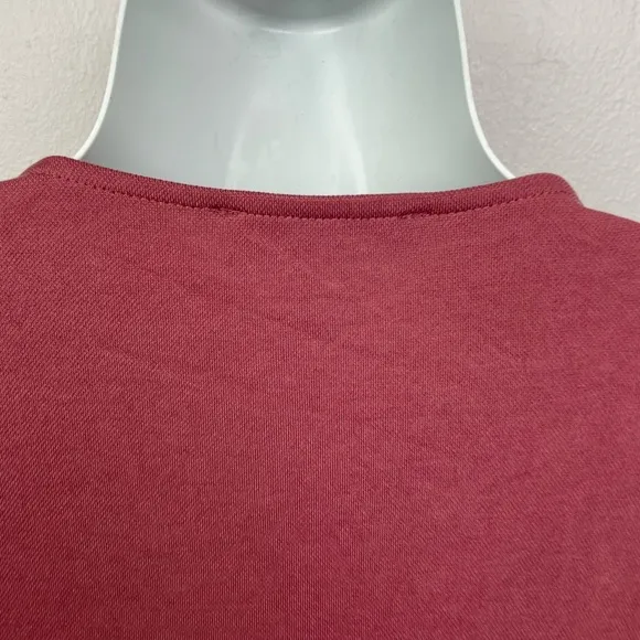 Halston V-Neck Tie Front Wrap Dress Dusty Rose Pink Primrose NWOT