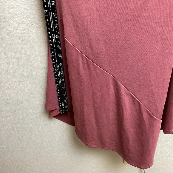 Halston V-Neck Tie Front Wrap Dress Dusty Rose Pink Primrose NWOT