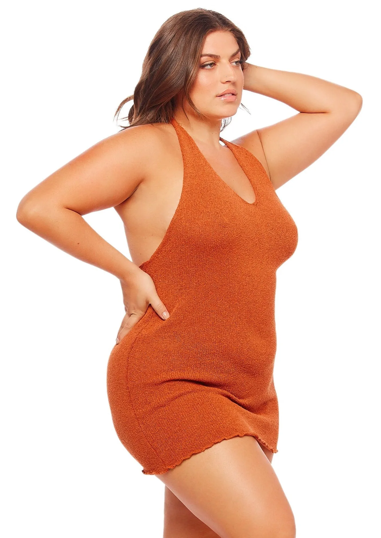 Halter Mini Dress - Coral