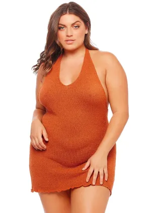Halter Mini Dress - Coral