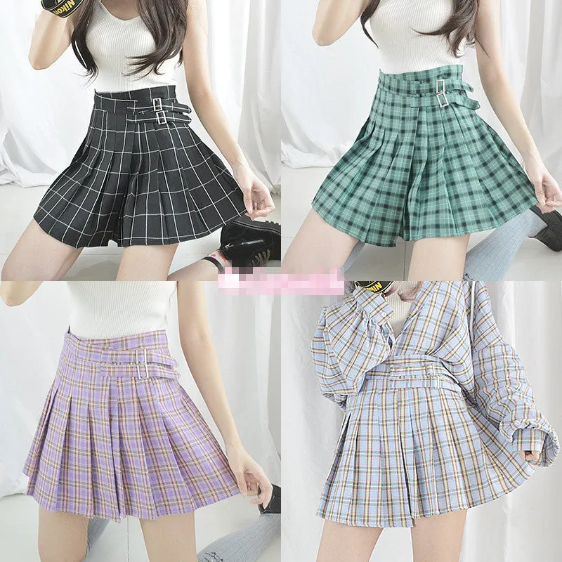 Harajuku Plaid Pleated Skirt YC20480