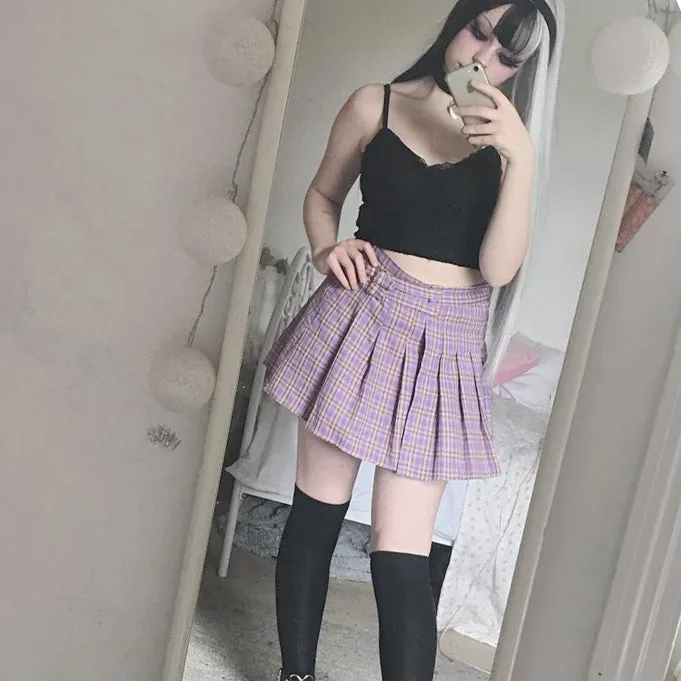 Harajuku Plaid Pleated Skirt YC20480
