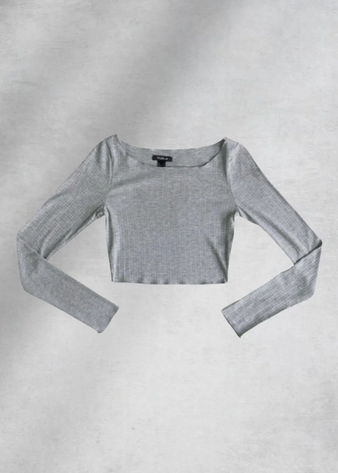 Harper Ribbed Crop Top - Gray