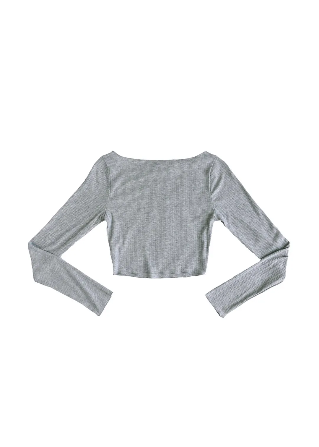 Harper Ribbed Crop Top - Gray