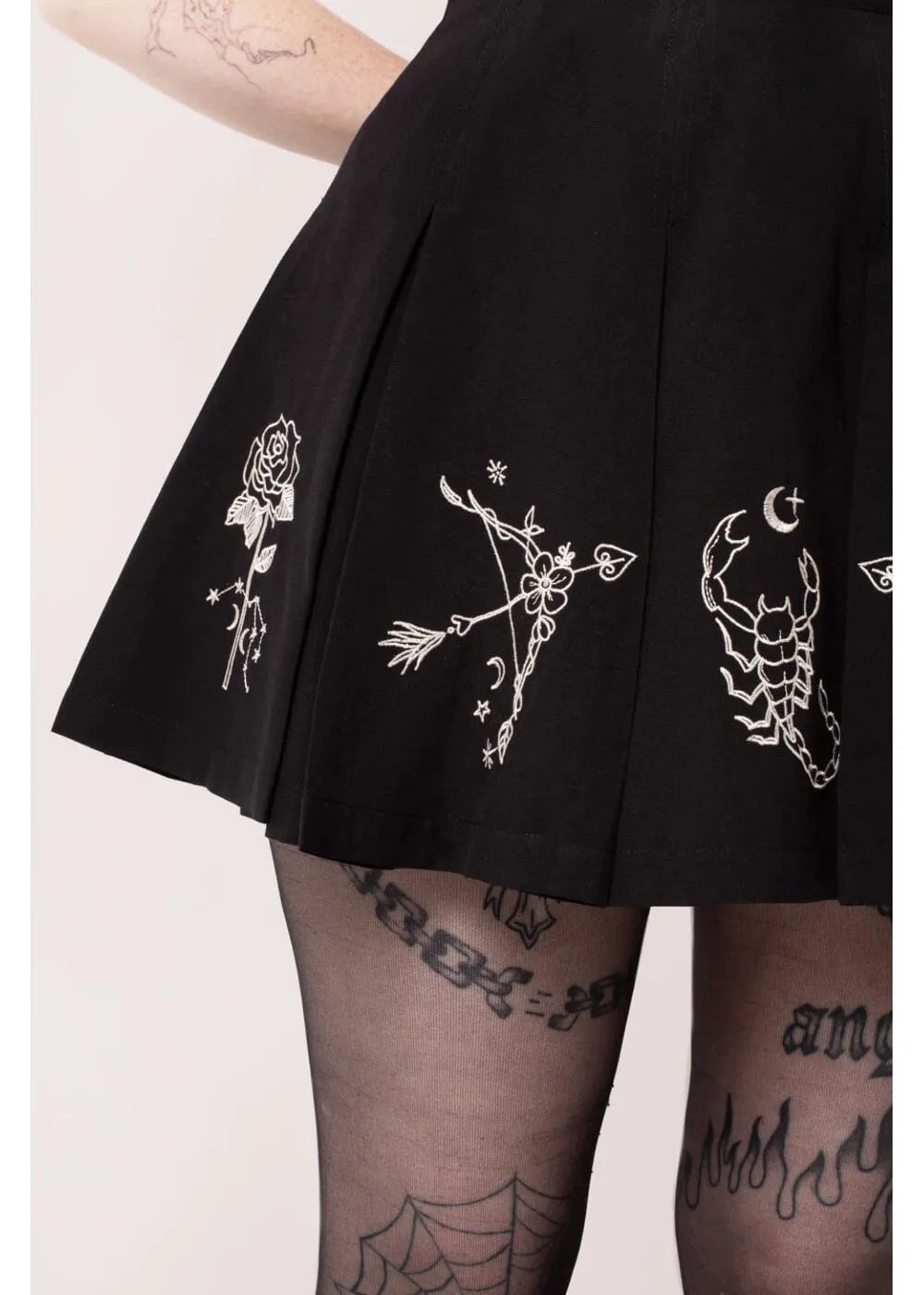 Hell Bunny Astrology 60's Short Skirt Black