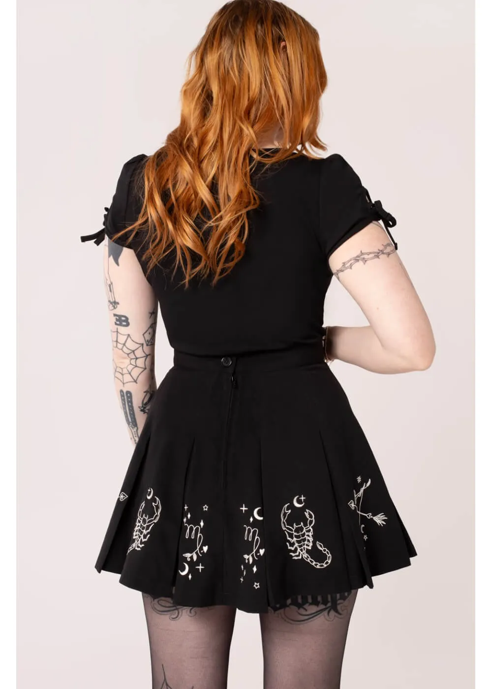 Hell Bunny Astrology 60's Short Skirt Black