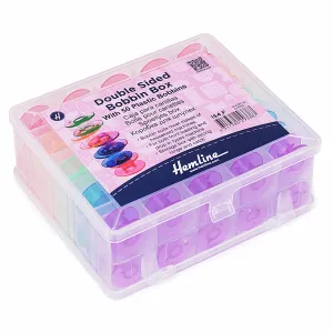 Hemline Bobbin Box - Plastic Double Sided Filled With 50 Spools