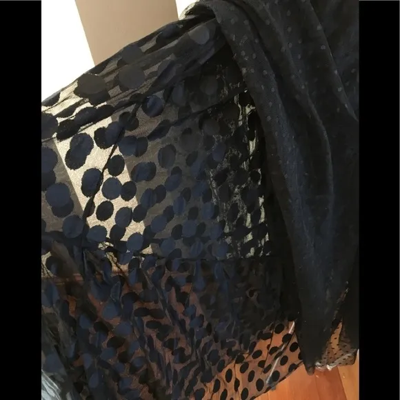 Hiche Dotted Mesh Maxi Black Skirt XS