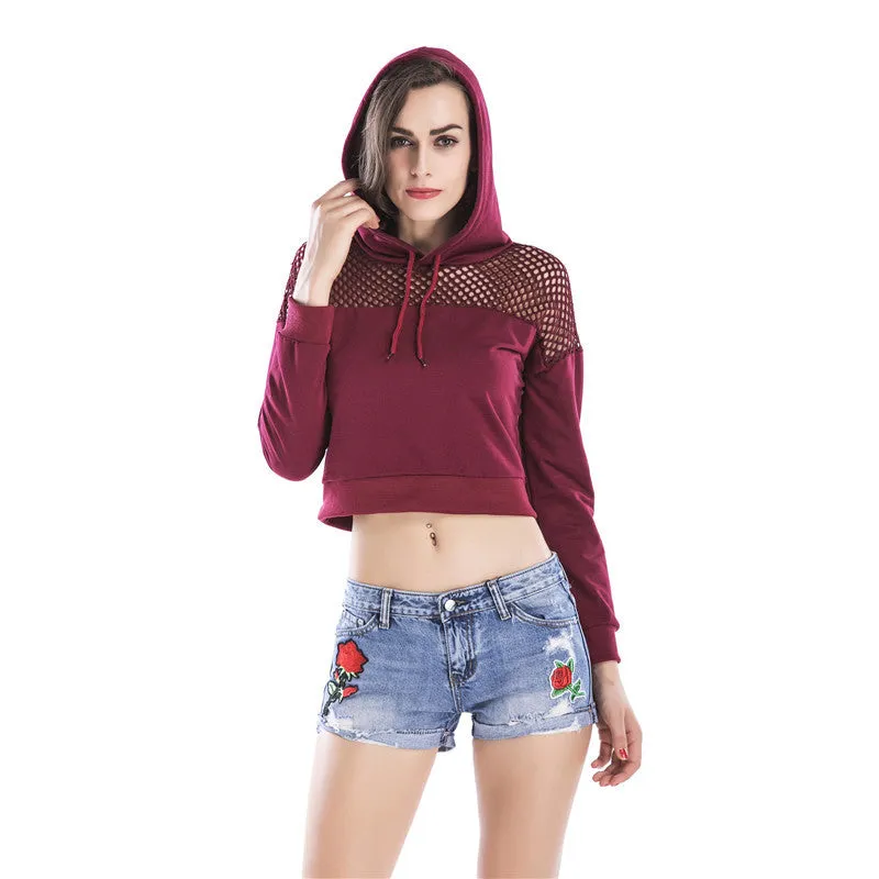 Hoodie Gauze Long Sleeve Sweater Lumbar Sweatershirt
