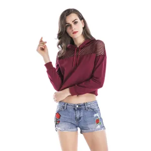 Hoodie Gauze Long Sleeve Sweater Lumbar Sweatershirt
