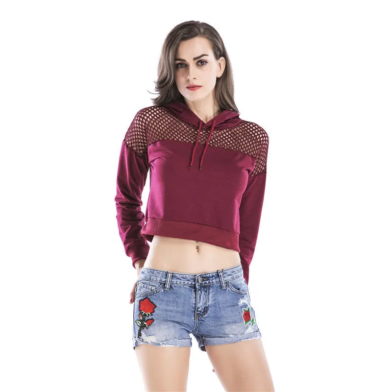 Hoodie Gauze Long Sleeve Sweater Lumbar Sweatershirt