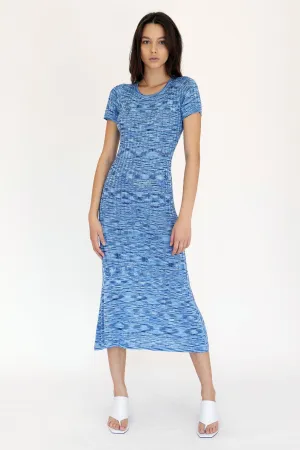 HORIZON KNIT FLARE OUT TEE DRESS | BLUES