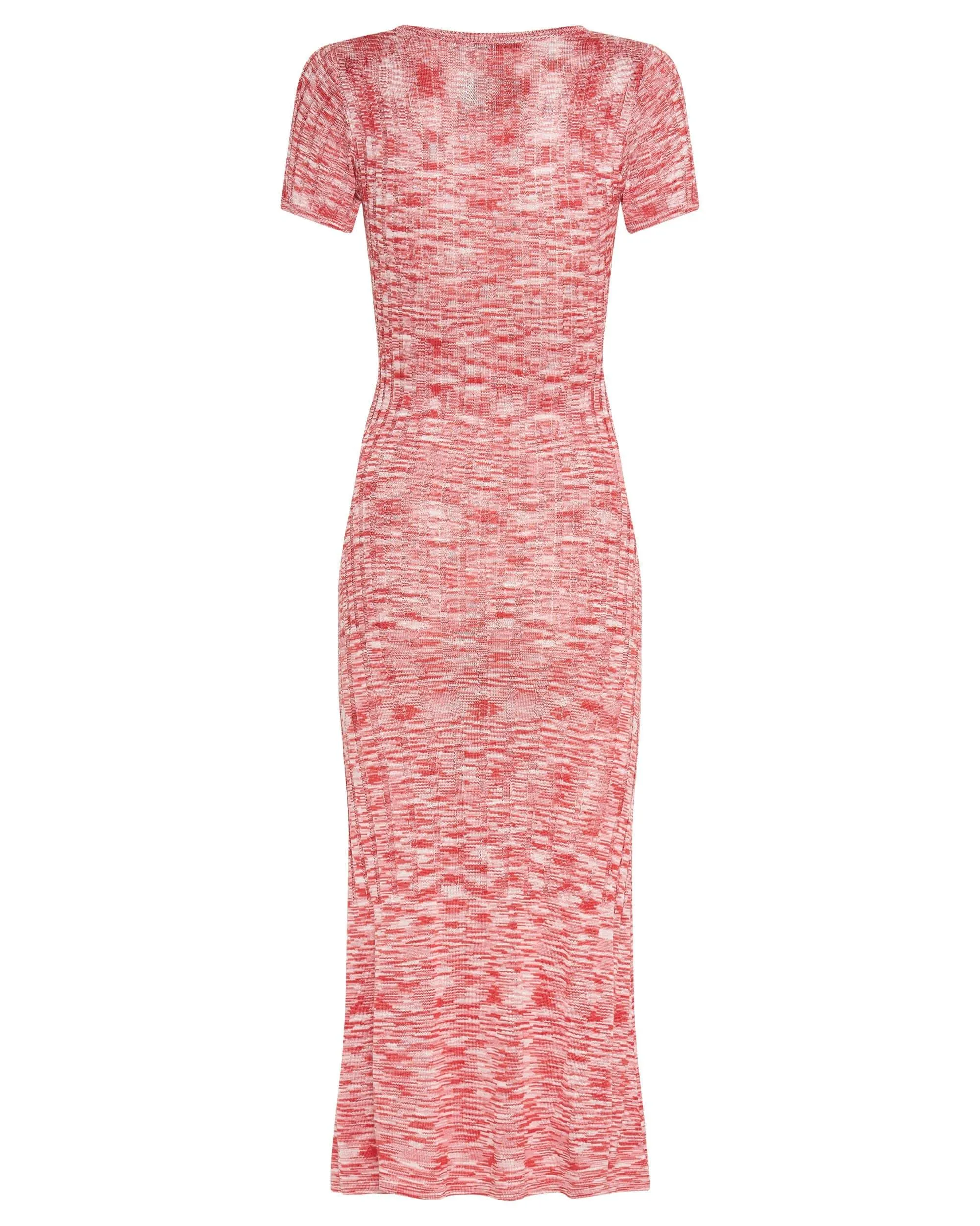 HORIZON KNIT FLARE OUT TEE DRESS | PINK TO RED