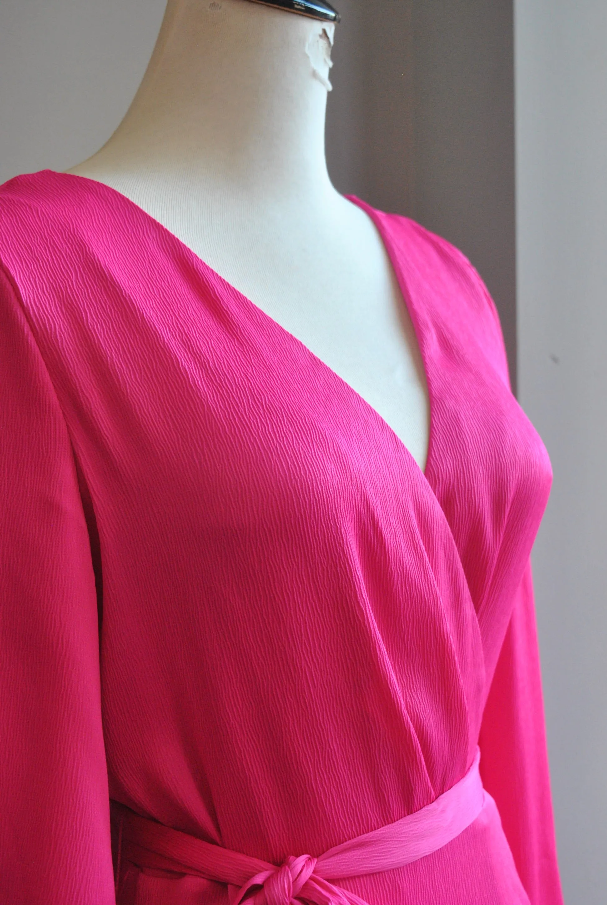 HOT PINK WRAP DRESS