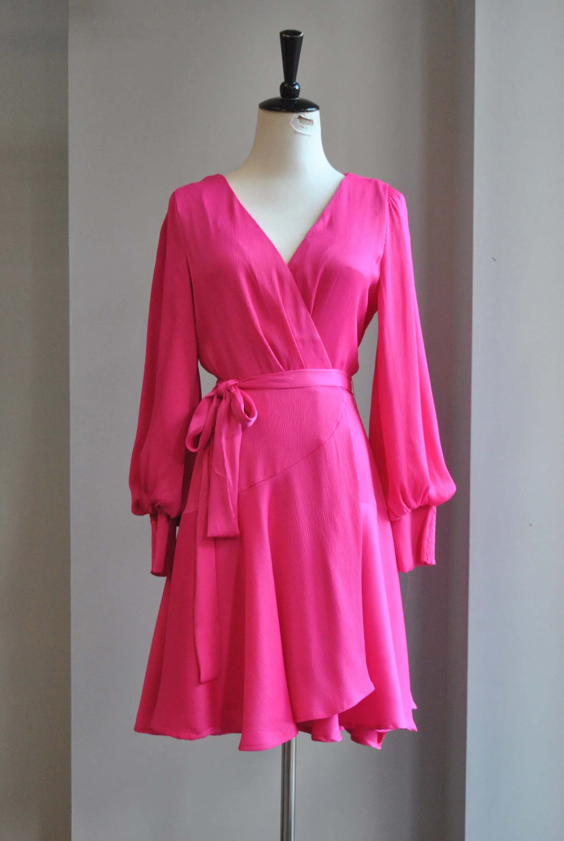 HOT PINK WRAP DRESS