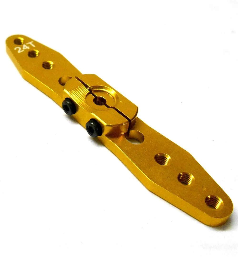 HS451081 1/8 Throttle Alloy Servo Horn Arm 24 Teeth Tooth 24T Double Gold 75mm
