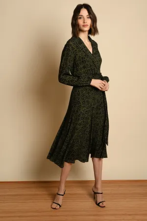 Hutch - Kenny Dress - Olive Animal Floral Viscose