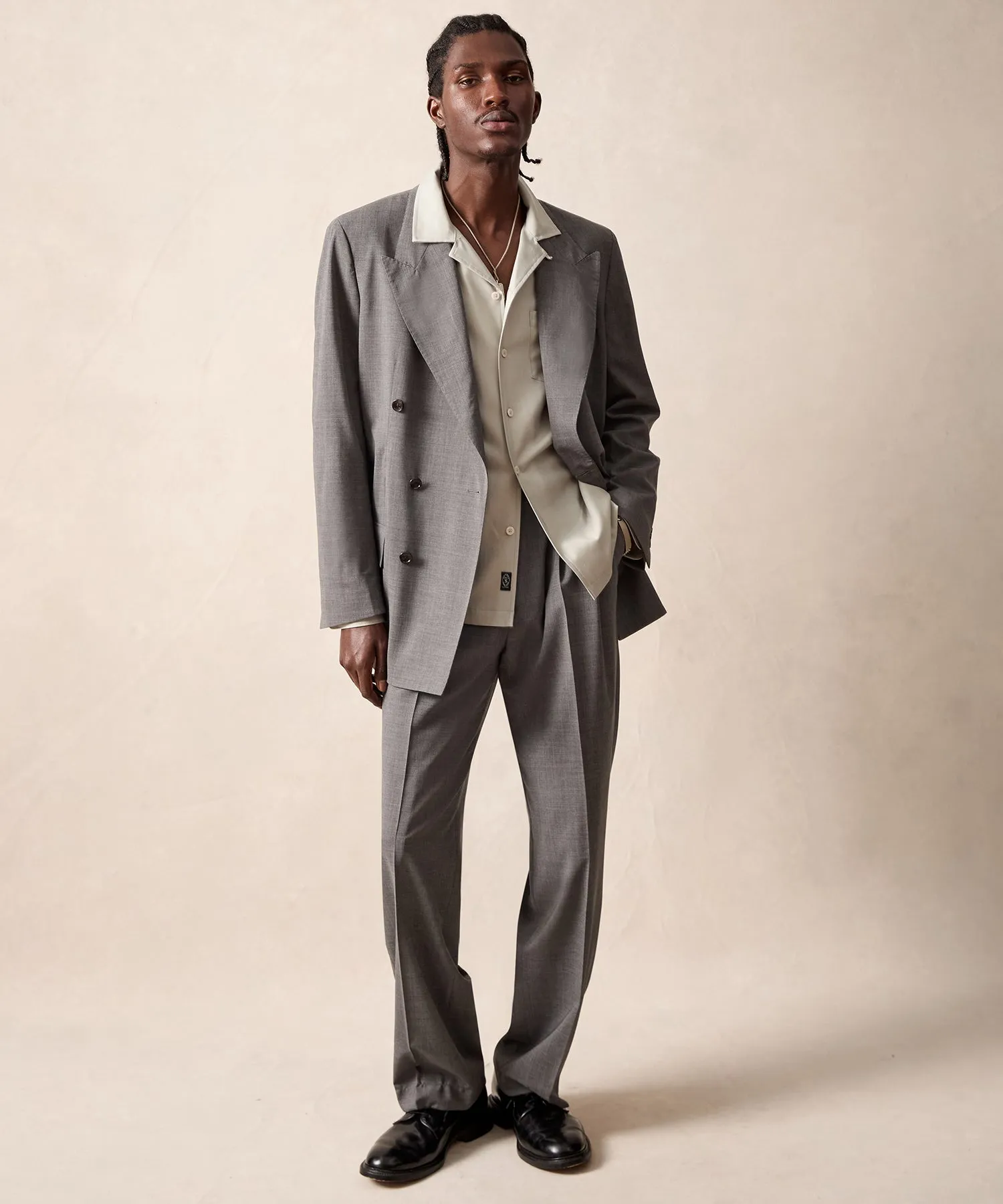 Italian Tropical Wool Wythe Jacket in Grey