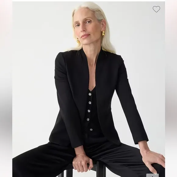 J. Crew Going Out Blazer cotton stretch twill black size 6