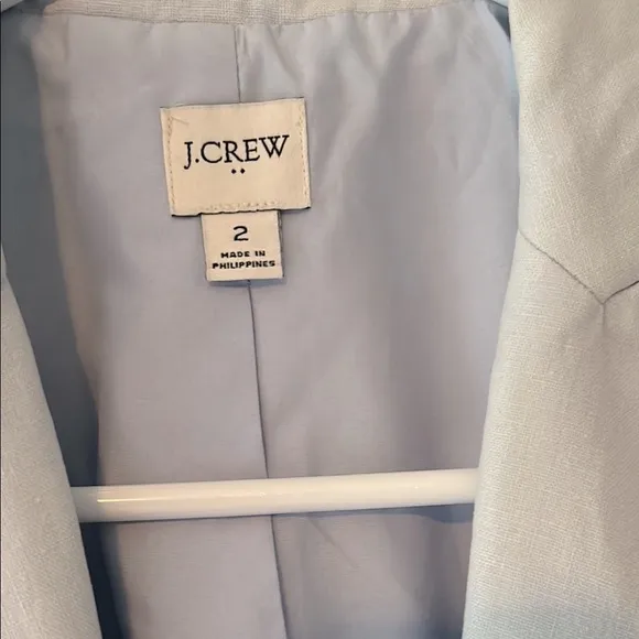 J. Crew light blue linen blend Structured Blazer with Notched Lapels size 2