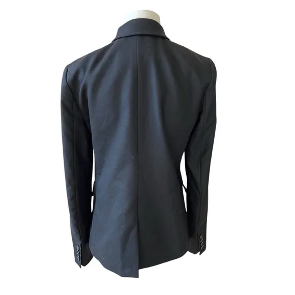 J CREW REGENT BLAZER WOOL FLANNEL PREPPY CAREER CLASSIC CORPCORE BLACK 10