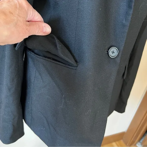 J CREW REGENT BLAZER WOOL FLANNEL PREPPY CAREER CLASSIC CORPCORE BLACK 10
