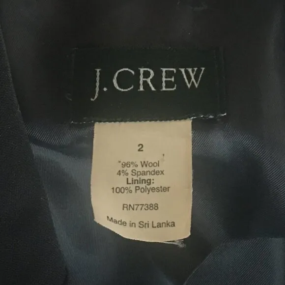 J. Crew Single-breasted Black Wool Career Blazer