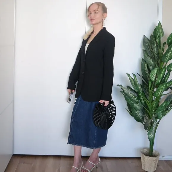 J. Crew Single-breasted Black Wool Career Blazer