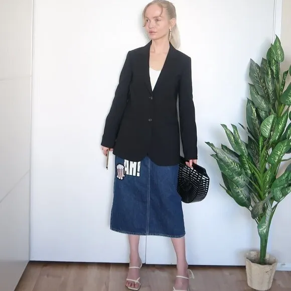 J. Crew Single-breasted Black Wool Career Blazer
