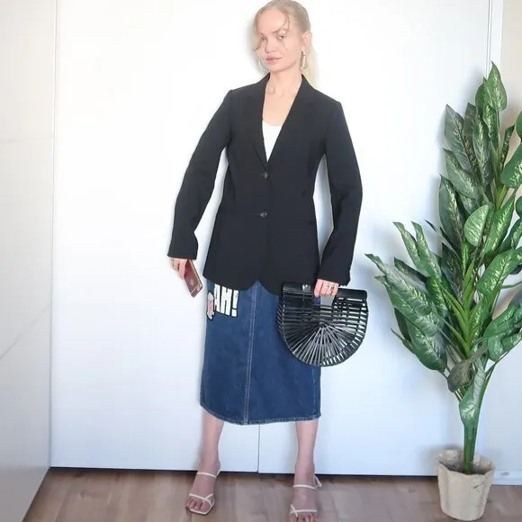 J. Crew Single-breasted Black Wool Career Blazer