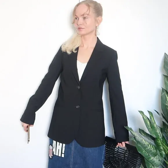J. Crew Single-breasted Black Wool Career Blazer