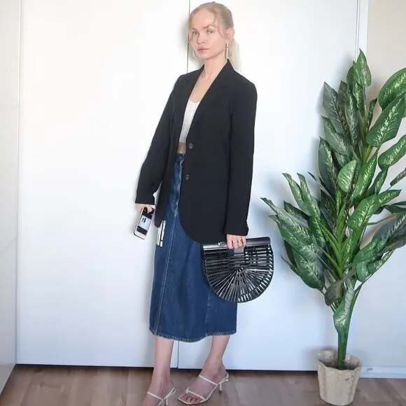 J. Crew Single-breasted Black Wool Career Blazer