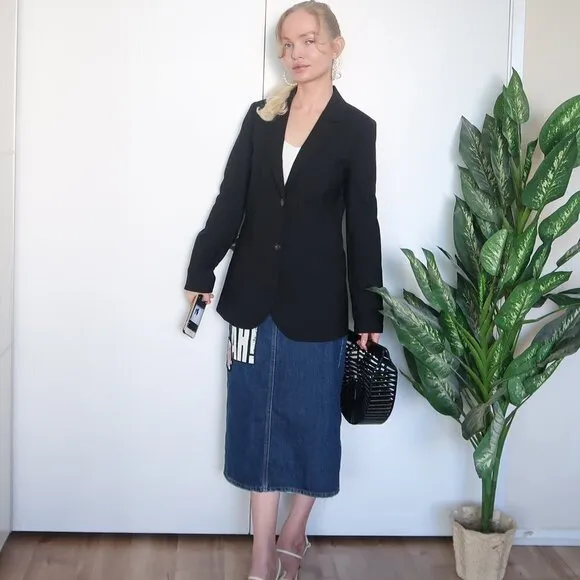 J. Crew Single-breasted Black Wool Career Blazer