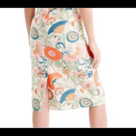 J. Crew Tie Waist Ornate Skirt