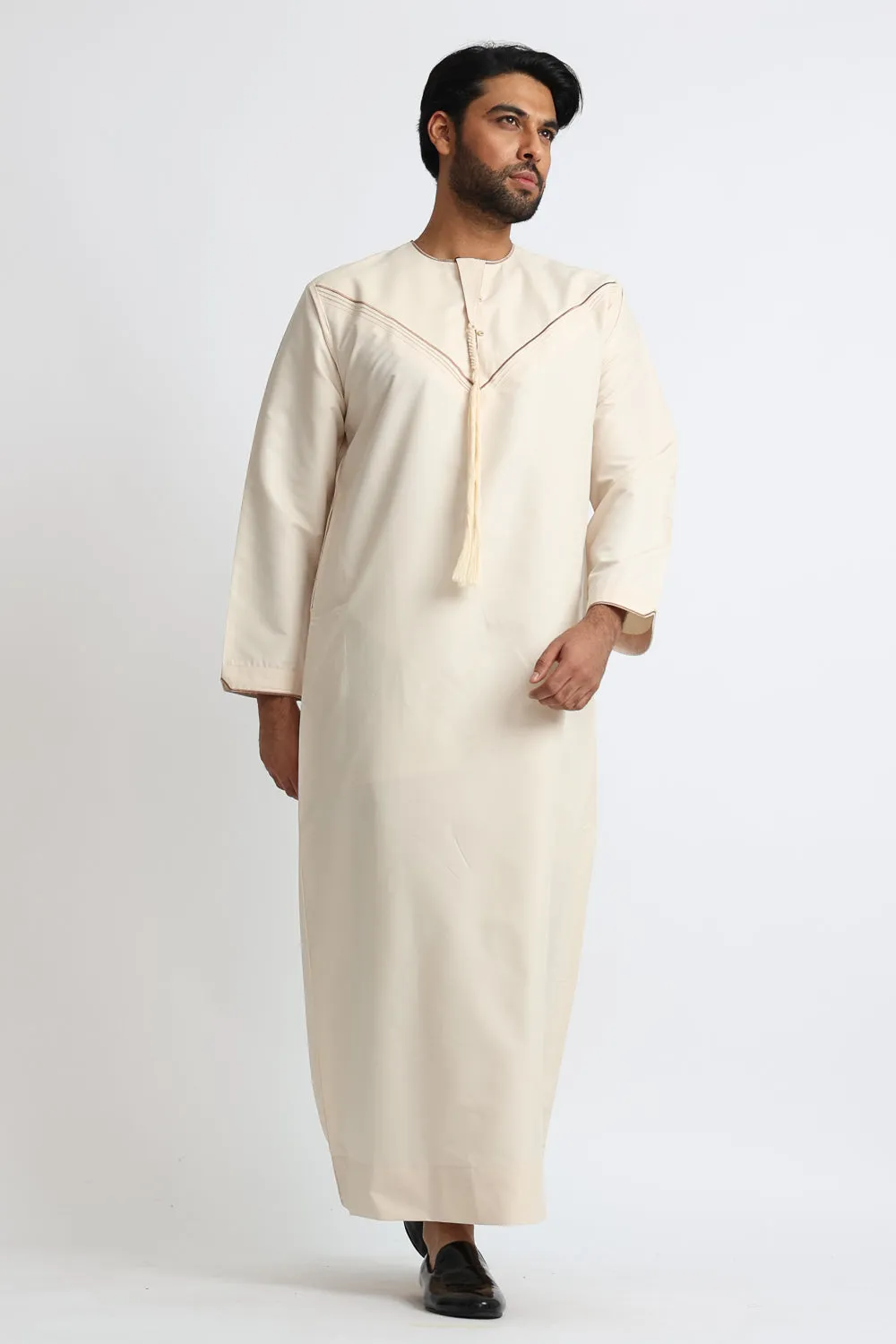 J101 Champagne Pleated Emirati Thobe