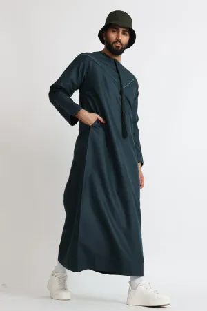 J101 Jungle Green Pleated Emirati Thobe