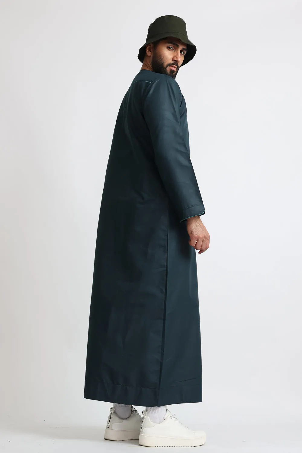 J101 Jungle Green Pleated Emirati Thobe