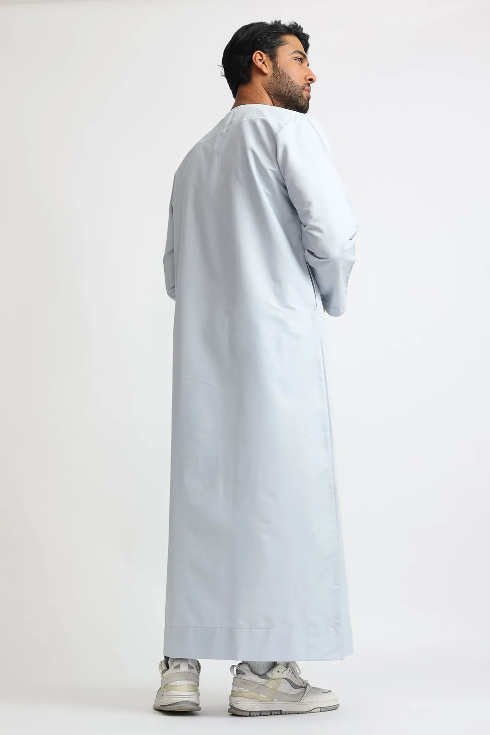 J101 Pale Blue Pleated Emirati Thobe