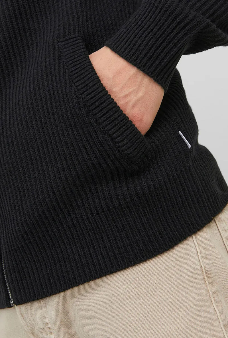 JACK AND JONES PANNEL KNIT ZIP CARDIGAN