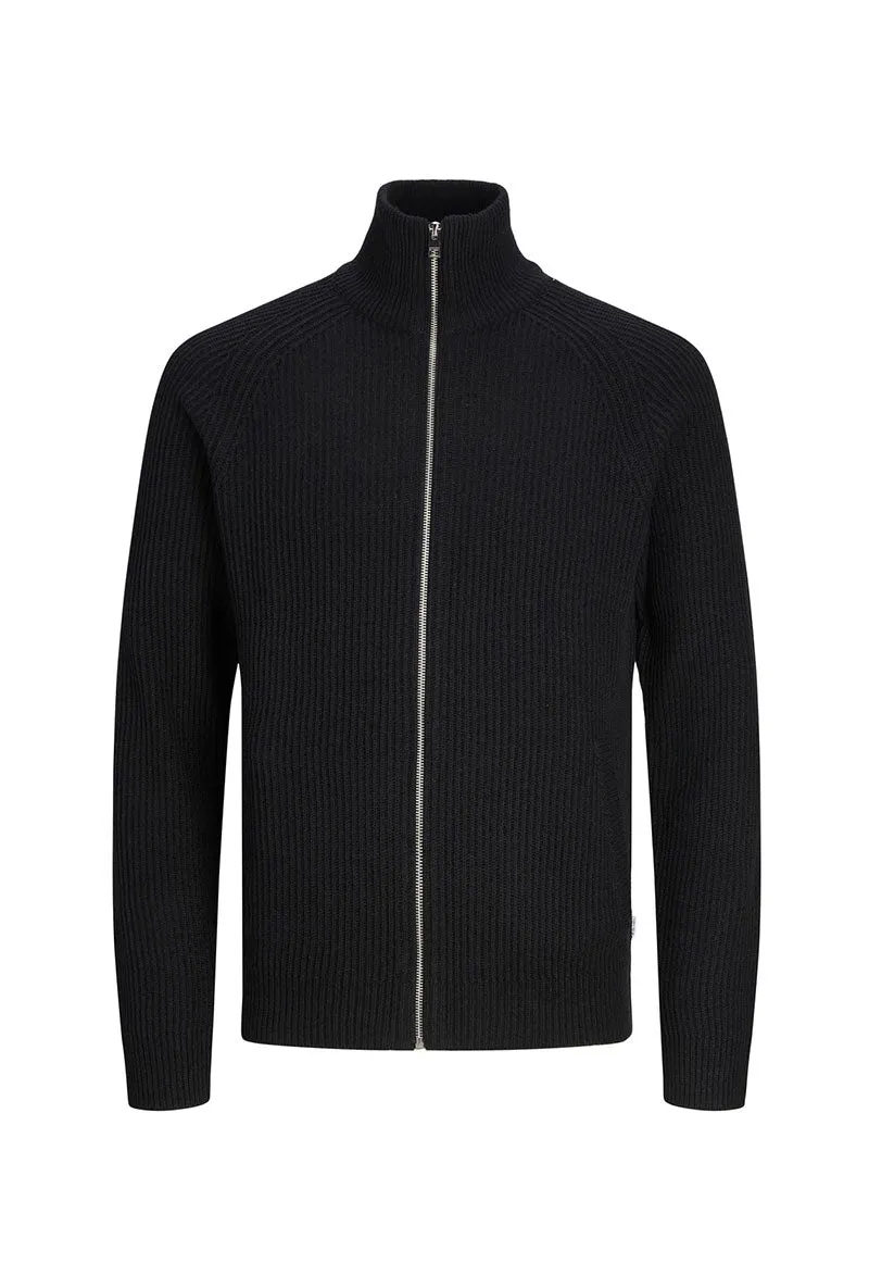 JACK AND JONES PANNEL KNIT ZIP CARDIGAN