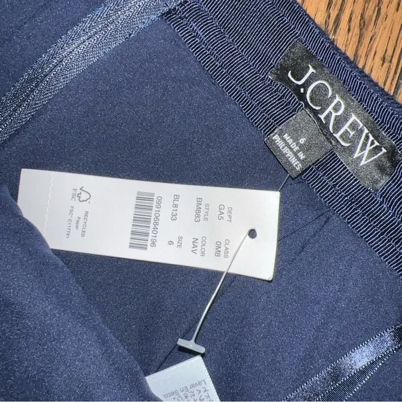 J.Crew NWT Wool A-line Women’s‎ Skirt Navy Lined Back Zip Size 6